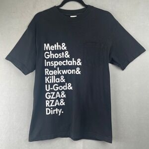AAA Wu-Tang Clan Members List Pocket T-Shirt Mens M Black Hip Hop Rap 90s Tee